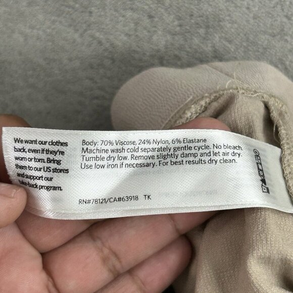 Eileen Fisher Pants Womens Sz XXS Beige Stretch Pull On Elastic Waist Casual - Picture 9 of 12